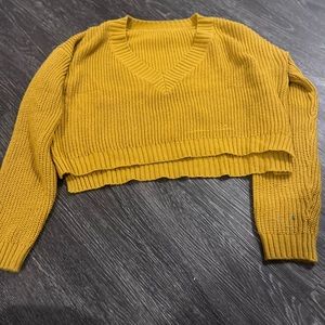 Cropped yellow sweater